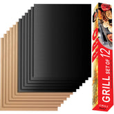Renook Grill Mats Set of 12, Black and Copper front view