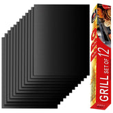 Renook Grill Mats Set of 12, black colour, front view
