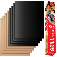 Renook Grill Mats set of 8 in black and copper, front view