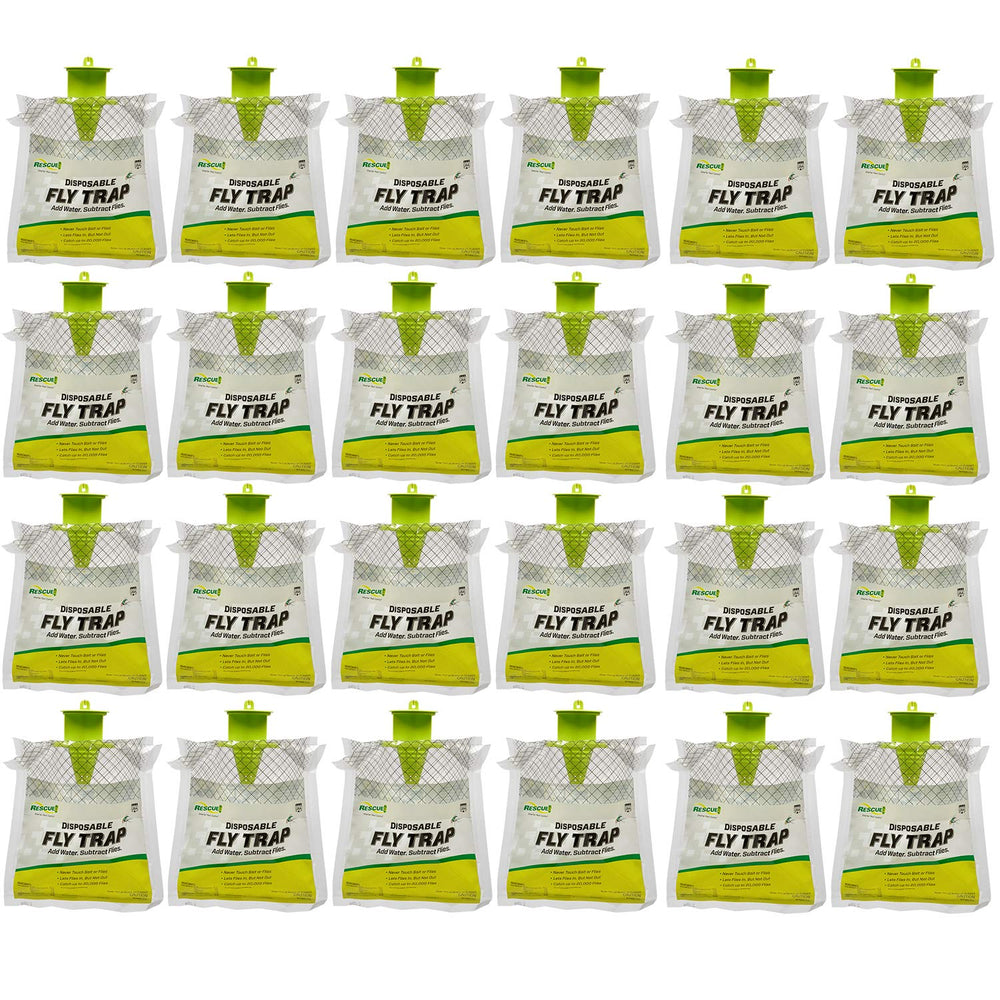 RESCUE! Outdoor Disposable Fly Trap 24pk green packaging front view