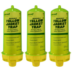 RESCUE! Reusable Yellowjacket Trap front view, yellow and green