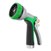Restmo garden hose nozzle front view in green