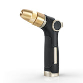 Restmo Garden Hose Nozzle front view with ergonomic grip