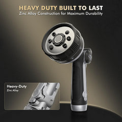 Restmo Garden Hose Nozzle showing 8 watering patterns dial