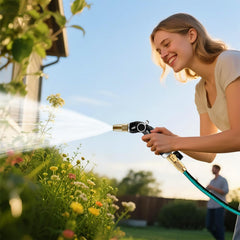 Restmo Garden Hose Nozzle Silver side view