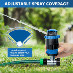 Restmo Gear Drive Sprinkler in action watering a garden