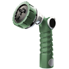 Restmo Heavy Duty Hose Nozzle front view with green finish