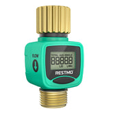 Restmo Heavy Duty Water Flow Meter front view with LCD display