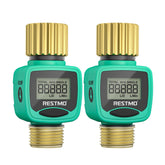 Restmo Water Flow Meter front view with LCD display
