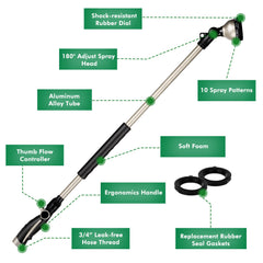 Restmo Watering Wand displayed with spray patterns dial