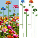 Retyion 4 Pack Bee Watering Station flower design in blue