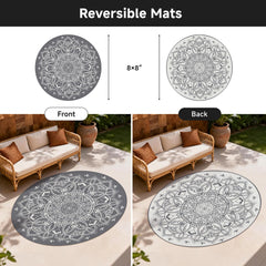 Reversible design of Pauwer Outdoor Rug showcasing classic patterns
