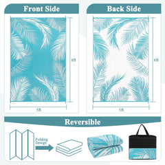Reversible design of Pauwer outdoor rug showing classic leaf pattern