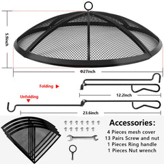 RGJ foldable fire poker with metal ring handle