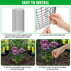 RGJ plant protector set showcasing five 24x12 inch cages