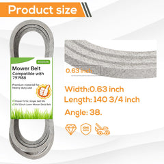 RGQSUN Lawn Mower Deck Belt 791988 side view