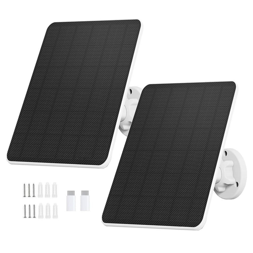 Rhorawill 6W solar panel front view with micro USB and USB-C connectors