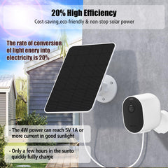 Rhorawill Solar Panel Charger back view with specifications