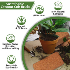 Riare coco coir brick in a gardening setting