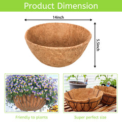 Riare coco liners showing side view dimensions