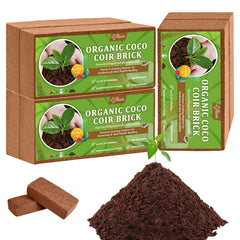 Riare Organic Coco Coir Bricks 6 Pack, brown color