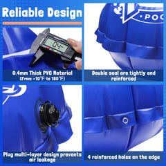 Riare round pool pillow inflated in a pool