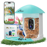 RichBird Smart Bird Feeder front view with solar panel