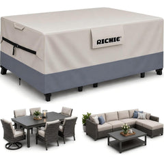RICHIE Outdoor Patio Furniture Cover front view with grey fabric