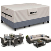 RICHIE Outdoor Patio Furniture Cover light grey front view