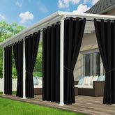RichSets Black Outdoor Curtains 54x84 front view