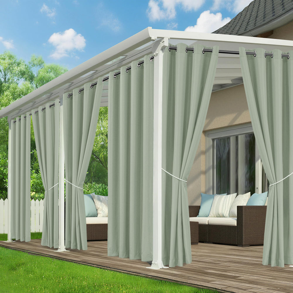 RichSets Outdoor Curtains 54"W x 84"L sage green front view