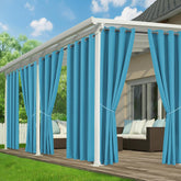 RichSets Outdoor Curtains teal color front view