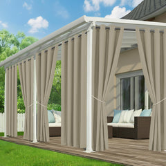 RichSets Patio Curtains Taupe 54"W x 95"L front view