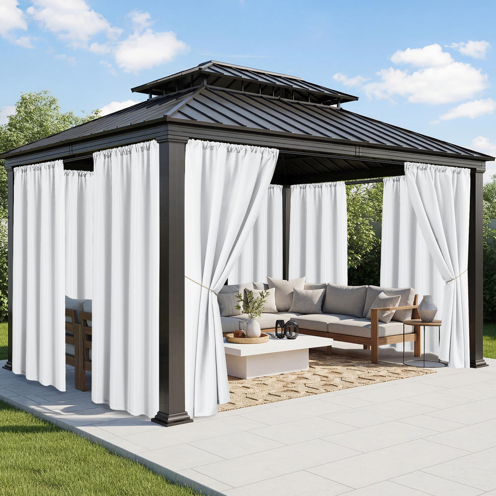 RichSets White Outdoor Curtain front view