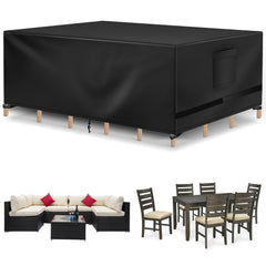 Richwon Patio Furniture Cover front view in black