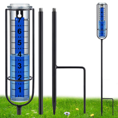 Ricihene 7-inch rain gauge outdoor black model front view