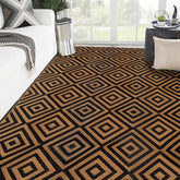 Ridota Reversible Outdoor Rug 9' x 12' in Diamond Black & Brown