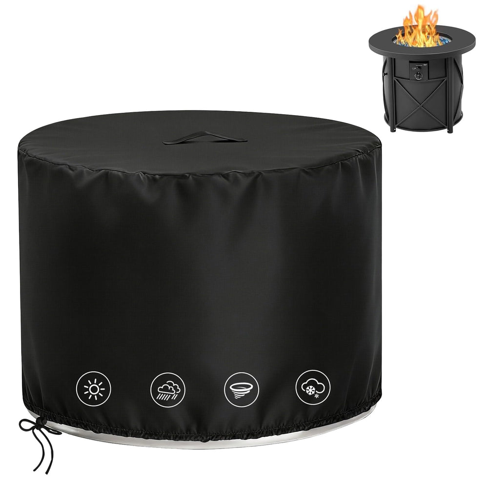 Rilime Fire Pit Cover 30 D x 25 H black top view