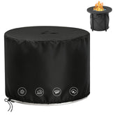 Rilime Fire Pit Cover 30 D x 25 H black top view