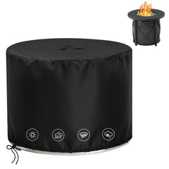 Rilime Fire Pit Cover 30 D x 25 H black top view