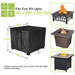 Rilime Fire Pit Cover secured with buckle straps