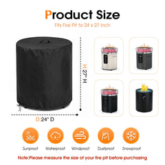 Rilime Fire Pit Cover showing adjustable drawstring