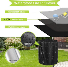 Rilime Globe Fire Pit Cover 36 inch black side view