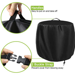 Rilime Globe Fire Pit Cover 36 inch black with drawstring