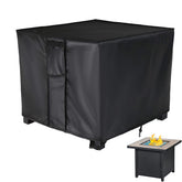Rilime Square Fire Pit Cover front view, black