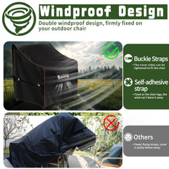 Rimwig patio chair cover in black on a chair