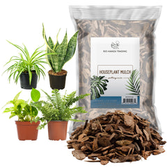 Rio Hamza Trading houseplant mulch 8 quarts brown bark chips front view