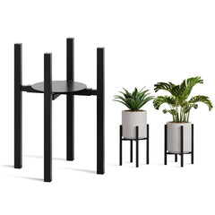 Rioneta Adjustable Plant Stand in black, front view