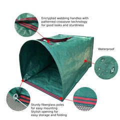 RISETEX Yard Waste Bag dustpan-style design