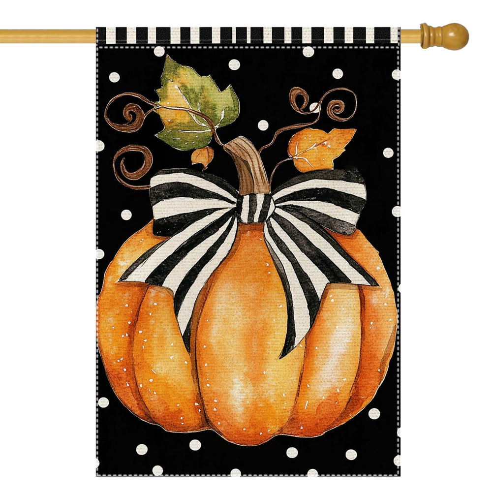 RMXJKIIU Garden Flag 28x40 inch with pumpkin design front view
